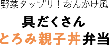 野菜たっぷり！あんかけ風具だくさんとろみ親子丼弁当