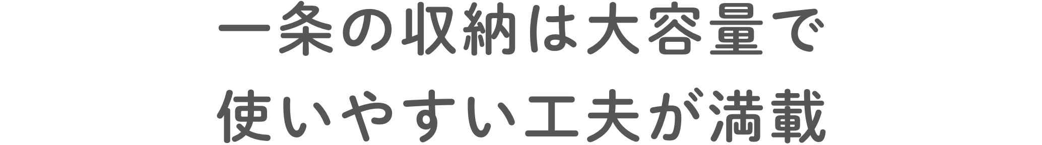 一条の収納は大容量で使いやすい工夫が満載
