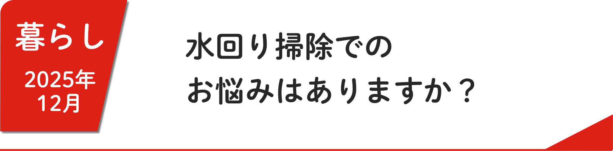 12月 ⽔回り掃除でのお悩みはありますか？