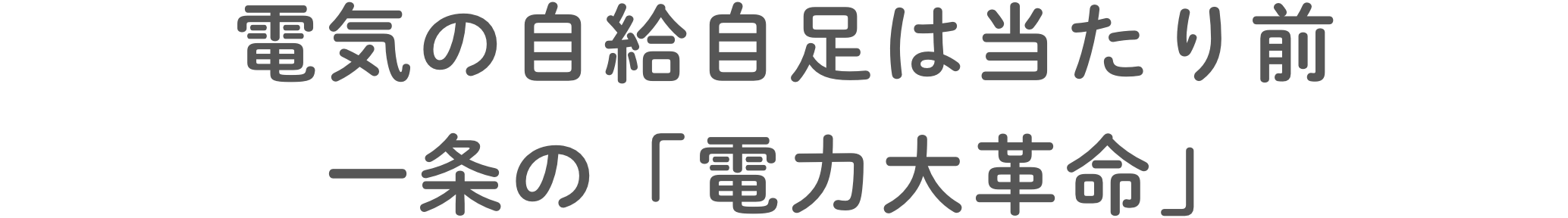 電気の⾃給⾃⾜は当たり前 ⼀条の「電⼒⼤⾰命」