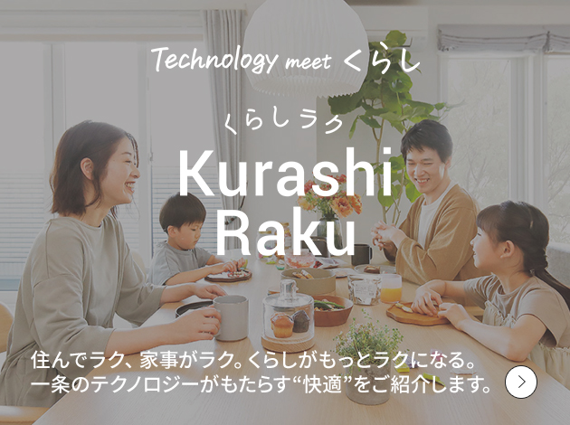 住んでラク、家事がラク。くらしがラクになる住まい。くらしラク