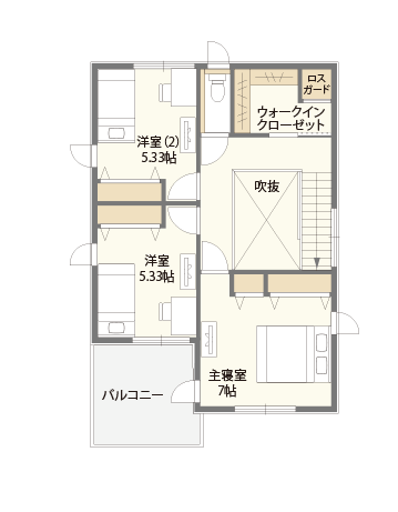 収納たっぷり片付け上手の家 2階