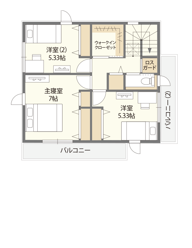 自然と家族が集う家 2階