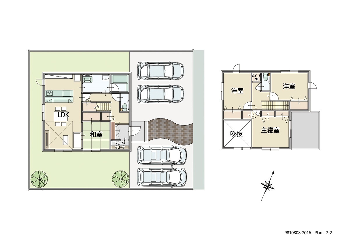 いわき市平幕ノ内 土地 区画番号No.2街区9 「欲しいモノを詰め込んだ大満足プラン！」 <br>建物タイプ:HUGme/延床面積:105.16㎡(31.8坪) <br>建物本体価格(参考):1,977万円(税込み)<br>