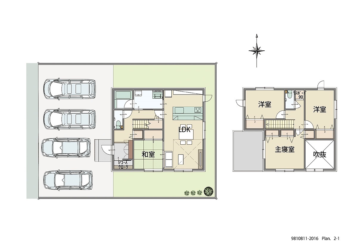 いわき市平幕ノ内 土地 区画番号No.7街区2 「欲しいモノを詰め込んだ大満足プラン！」 <br>建物タイプ:HUGme/延床面積:105.16㎡(31.8坪) <br>建物本体価格(参考):1,977万円(税込み)<br>