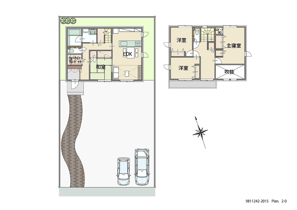 不破郡垂井町綾戸 土地 区画番号No.７ 「ゆとりの+1。畳のあるくらし。」 <br>建物タイプ:ｉ－ｓｍｉｌｅⅡ/延床面積:110.74㎡(33.49坪) <br>建物本体価格(参考):2,286万円(税込み)<br>