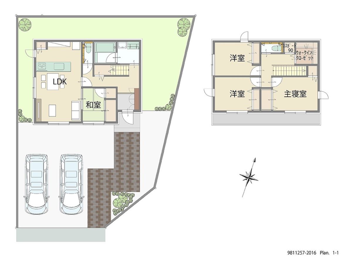 いわき市平幕ノ内 土地 区画番号No.10街区16 「畳コーナーは使い方いろいろ」 <br>建物タイプ:ｉ－ｓｍｉｌｅⅡ/延床面積:96.66㎡(29.23坪) <br>建物本体価格(参考):2,022万円(税込み)<br>