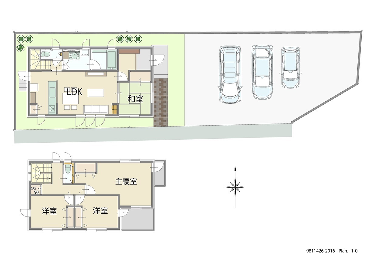 伊達市保原 土地 区画番号No.2 「子育てにピッタリ！パパ・ママにおすすめプラン」 <br>建物タイプ:ｉ－ｃｕｂｅⅢ/延床面積:105.91㎡(32.03坪) <br>建物本体価格(参考):2,421万円(税込み)<br>