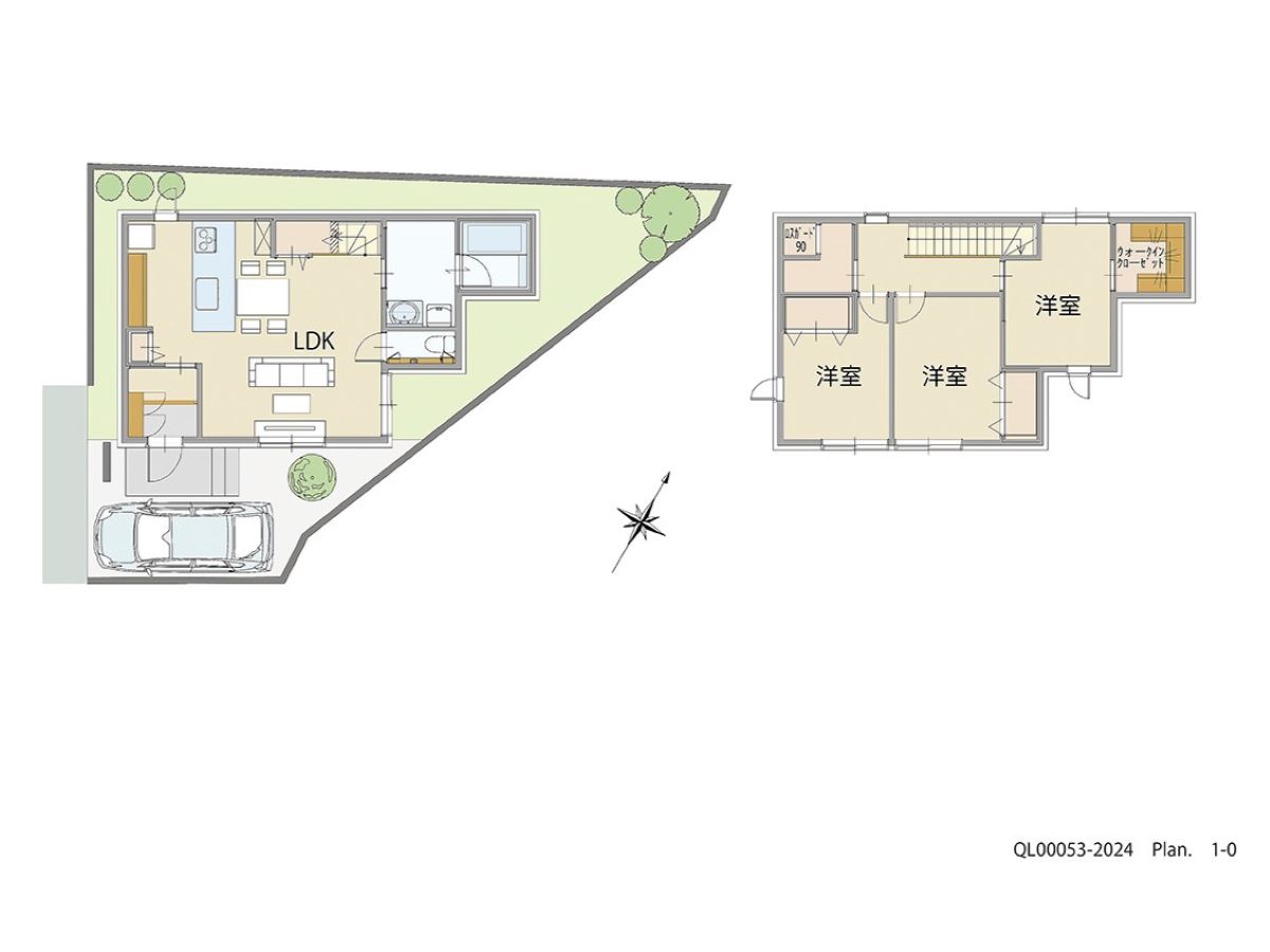 「LDKが生活の中心に！家族が集まる広々LDKプラン」 <br>建物タイプ:ｉ－ｓｍａｒｔⅡ/延床面積:91㎡(27.52坪) <br>建物本体価格(参考):2,268万円(税込み)<br>