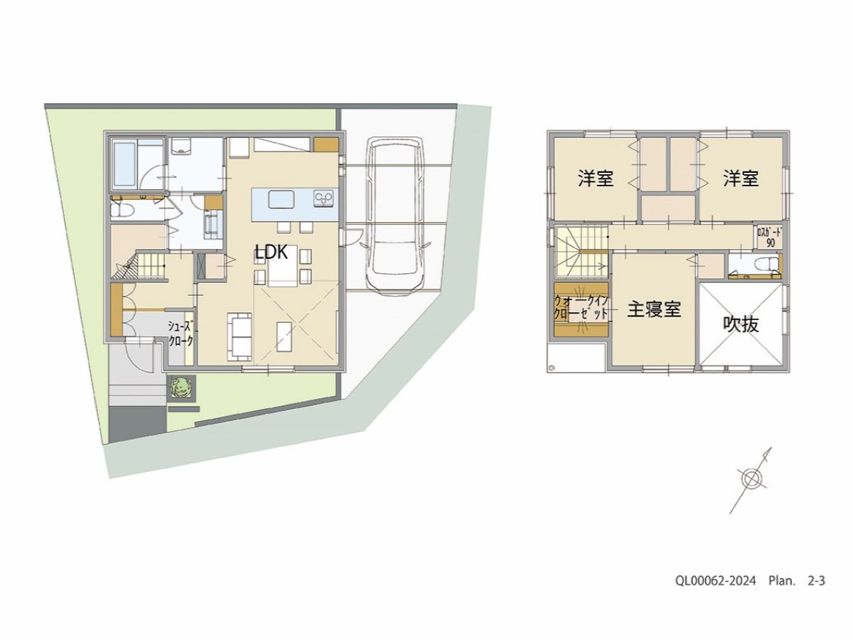 「子育て家族の「安心・家事動線」プラン」 <br>建物タイプ:ｉ－ｓｍｉｌｅⅢ＋/延床面積:96.57㎡(29.2坪) <br>建物本体価格(参考):2,154万円(税込み)<br>