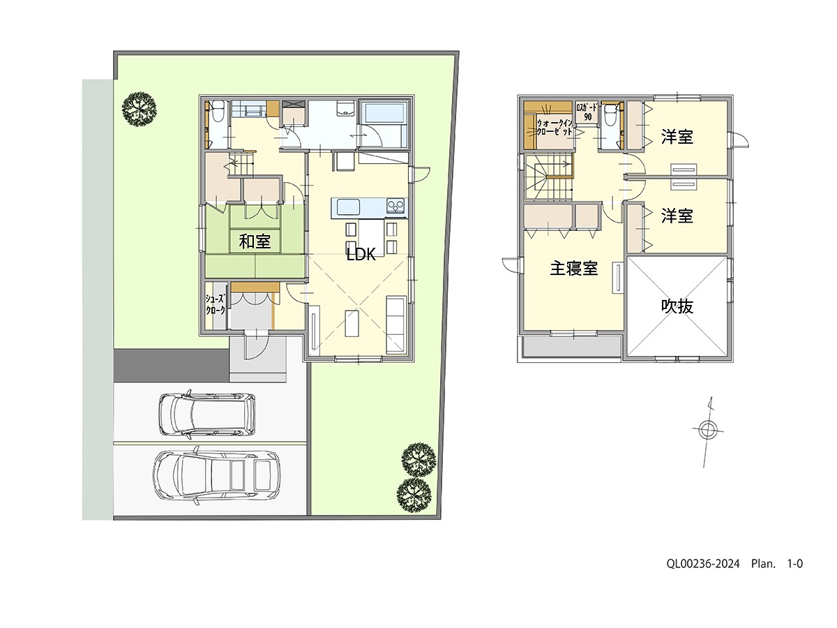 イイコトテラス屋代 土地 区画番号No.8 「子育てにも嬉しいLDKと隣接した和室採用プラン」 <br>建物タイプ:ｉ－ｓｍｉｌｅⅡ/延床面積:114.08㎡(34.5坪) <br>建物本体価格(参考):2,420万円(税込み)<br>