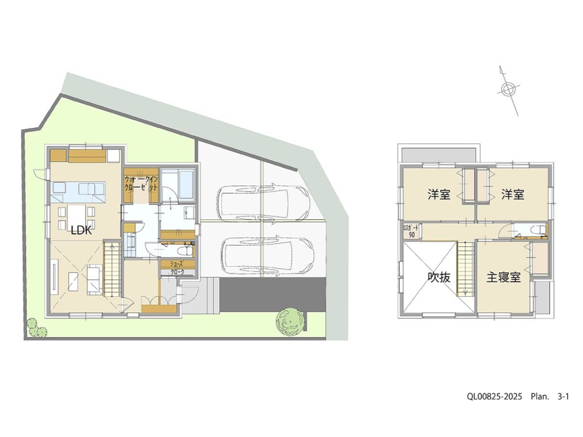 イイコトテラス富塚町 土地 区画番号No.75 「断熱等級７が標準仕様」 <br>建物タイプ:グラン・スマート/延床面積:96.61㎡(29.22坪) <br>建物本体価格(参考):2,576万円(税込み)<br>