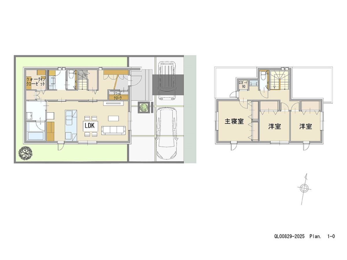 イイコトテラス富塚町 土地 区画番号No.79 「1階収納＆家事ラク動線重視プラン」 <br>建物タイプ:グラン・スマート/延床面積:103.43㎡(31.28坪) <br>建物本体価格(参考):2,745万円(税込み)<br>