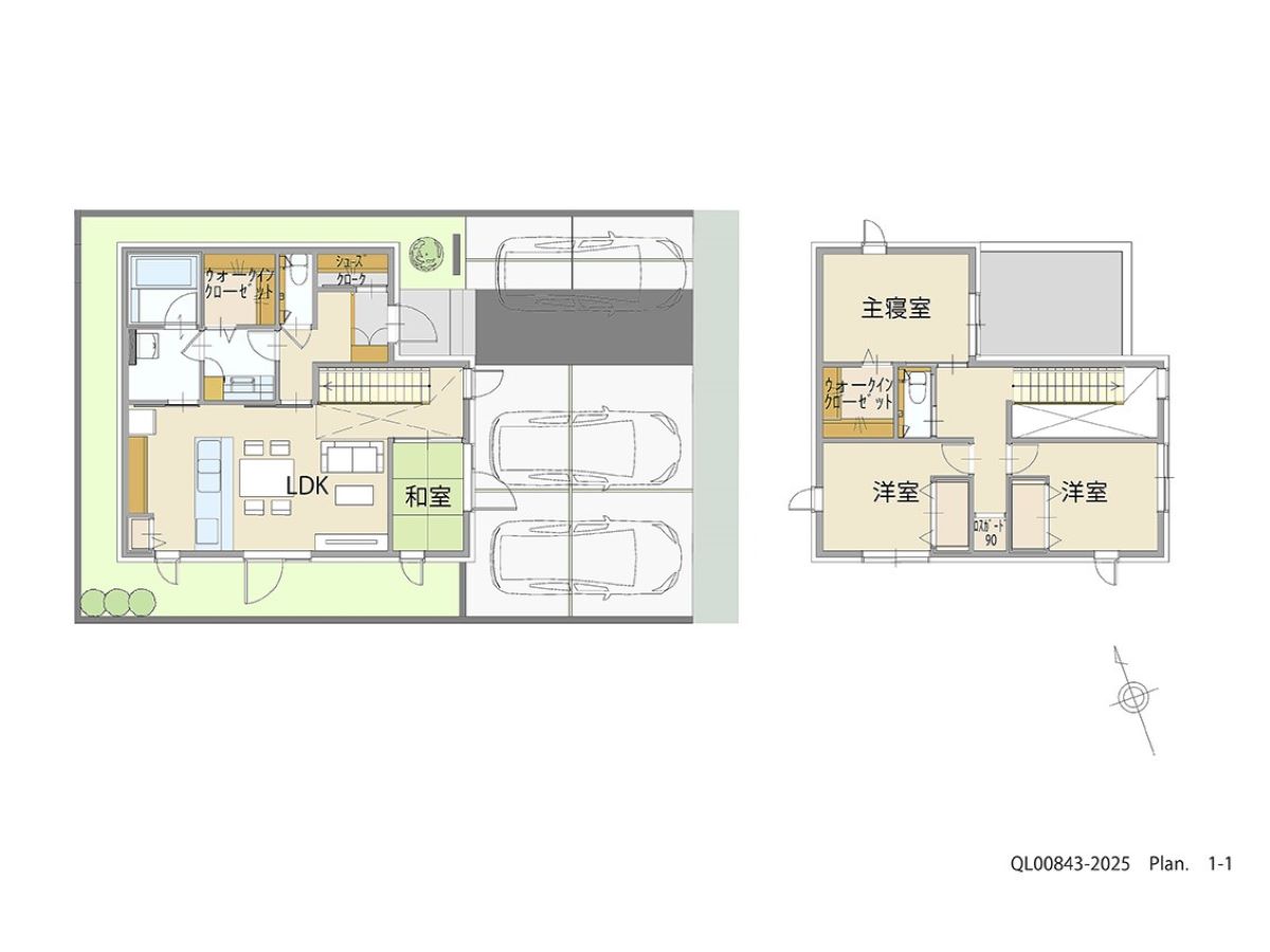 イイコトテラス富塚町 土地 区画番号No.93 「使い勝手を考えた収納充実プラン」 <br>建物タイプ:グラン・スマート/延床面積:99.25㎡(30.02坪) <br>建物本体価格(参考):2,616万円(税込み)<br>