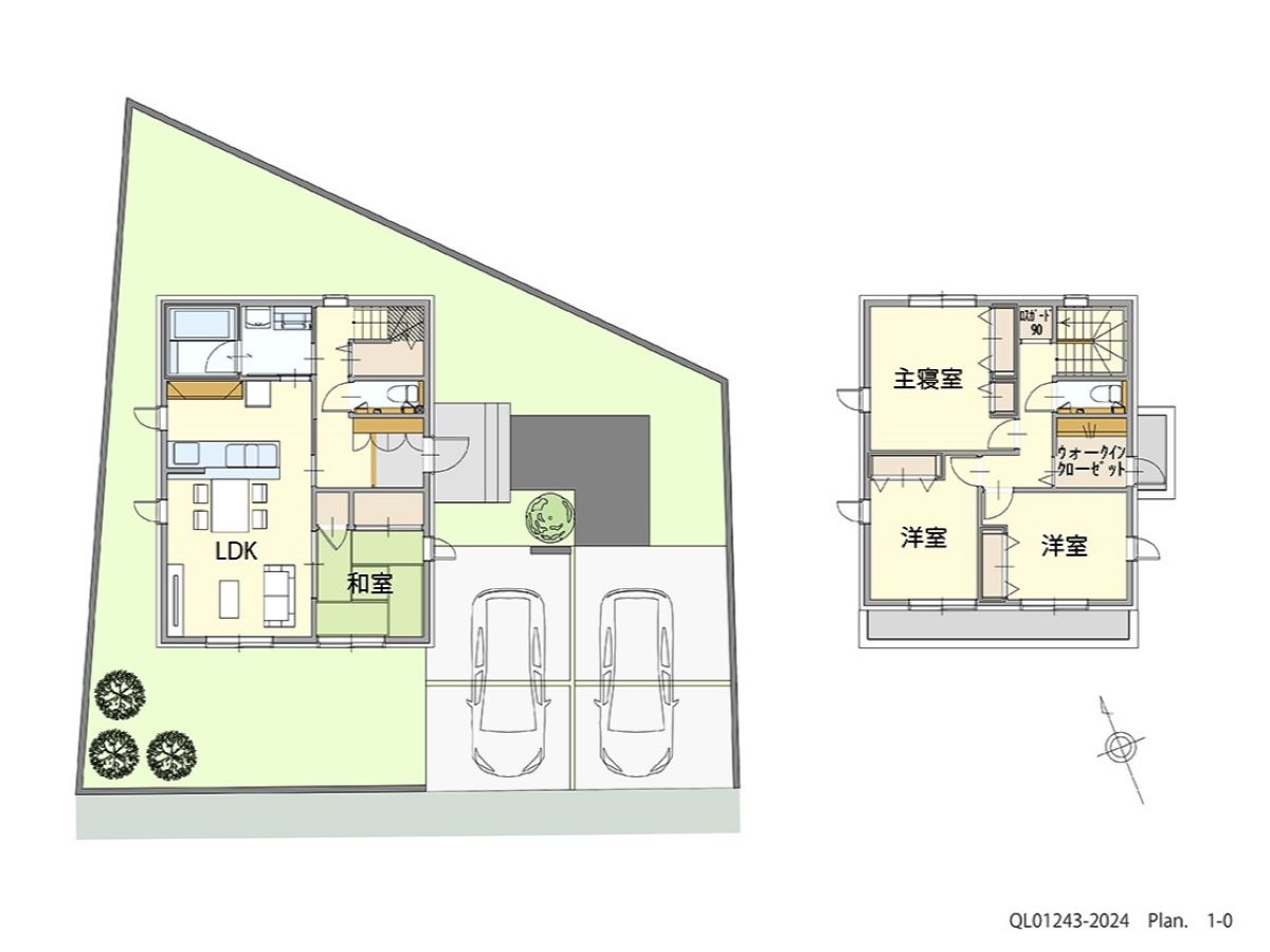 イイコトテラス津屋崎 土地 区画番号No.4 「子育てにピッタリ！ご夫婦におすすめプラン」 <br>建物タイプ:グラン・スマート/延床面積:99.98㎡(30.23坪) <br>建物本体価格(参考):2,529万円(税込み)<br>