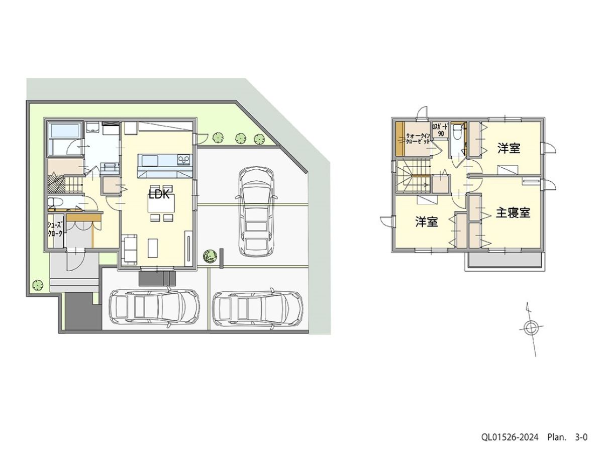 イイコトテラス富久山町久保田 土地 区画番号No.3 「家族が集まるLDKプラン」 <br>建物タイプ:ｉ－ｓｍｉｌｅⅡ+/延床面積:97.5㎡(29.48坪) <br>建物本体価格(参考):2,122万円(税込み)<br>
