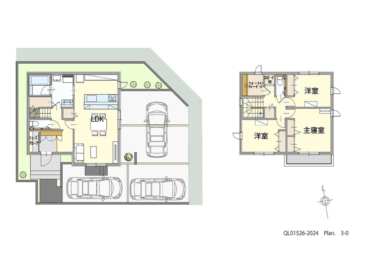 イイコトテラス富久山町久保田 土地 区画番号No.3 「家族が集まるLDKプラン」 <br>建物タイプ:ｉ－ｓｍｉｌｅⅡ+/延床面積:97.5㎡(29.48坪) <br>建物本体価格(参考):2,122万円(税込み)<br>