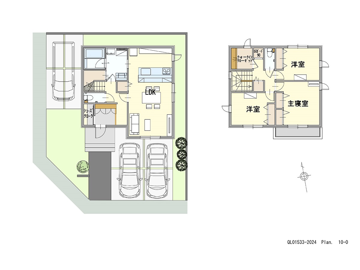 イイコトテラス富久山町久保田 土地 区画番号No.10 「自由設計！忙しいご夫婦にピッタリ！家事ラクプラン」 <br>建物タイプ:ｉ－ｓｍｉｌｅⅡ+/延床面積:97.5㎡(29.48坪) <br>建物本体価格(参考):2,112万円(税込み)<br>