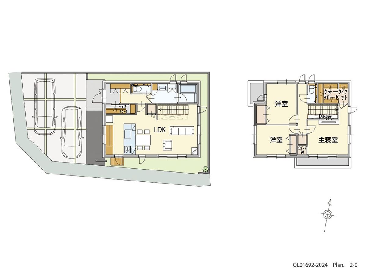 イイコトテラス豊田市四郷町 土地 区画番号No.1 「LDKを中心に家族が集まる家」 <br>建物タイプ:グラン・スマート/延床面積:102.94㎡(31.13坪) <br>建物本体価格(参考):2,621万円(税込み)<br>