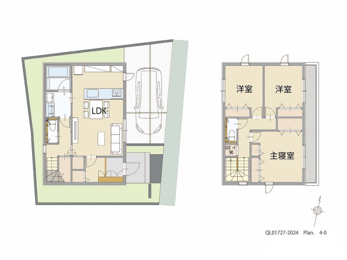 イイコトテラス堺・菱木 土地 区画番号No.2期‐2 「いつも生活の中心にＬＤＫがある家」 <br>建物タイプ:ｉ－ｓｍｉｌｅⅢ＋/延床面積:90.82㎡(27.46坪) <br>建物本体価格(参考):2,045万円(税込み)<br>