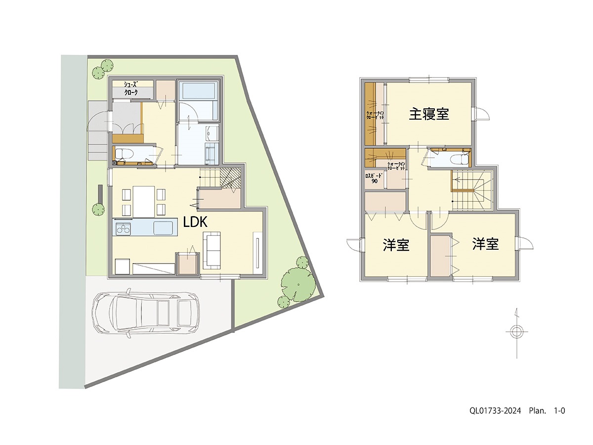 イイコトテラス堺・菱木 土地 区画番号No.2期‐8 「欲しい！が詰まった充実プラン」 <br>建物タイプ:ｉ－ｓｍｉｌｅⅡ+/延床面積:89.26㎡(27坪) <br>建物本体価格(参考):1,942万円(税込み)<br>