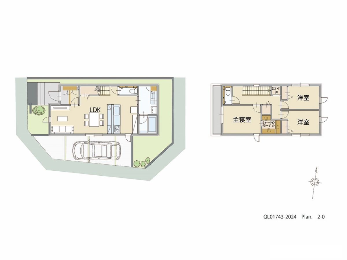 イイコトテラス堺・菱木 土地 区画番号No.2期‐18 「家族が集まるLDKプラン」 <br>建物タイプ:ｉ－ｓｍｉｌｅⅢ＋/延床面積:86.73㎡(26.23坪) <br>建物本体価格(参考):1,950万円(税込み)<br>