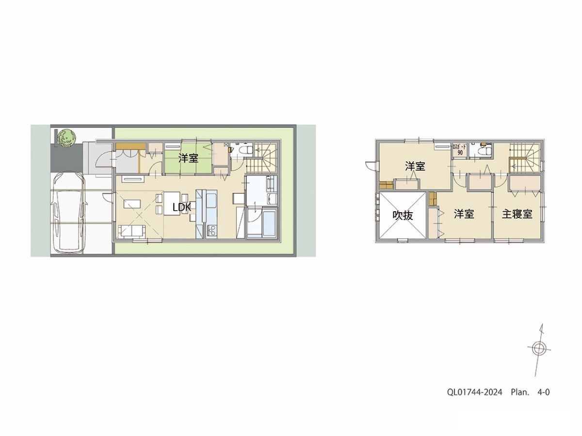 イイコトテラス堺・菱木 土地 区画番号No.2期‐19 「キッチンから家族の様子を見守れる家」 <br>建物タイプ:ｉ－ｓｍｉｌｅⅢ＋/延床面積:93.26㎡(28.2坪) <br>建物本体価格(参考):2,087万円(税込み)<br>
