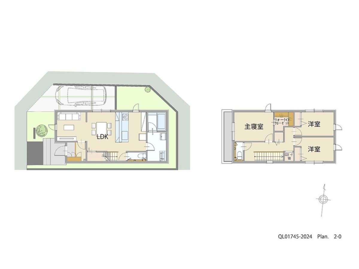 イイコトテラス堺・菱木 土地 区画番号No.2期‐20 「キッチンから家族の様子を見守れる家」 <br>建物タイプ:ｉ－ｓｍｉｌｅⅢ＋/延床面積:86.73㎡(26.23坪) <br>建物本体価格(参考):1,950万円(税込み)<br>