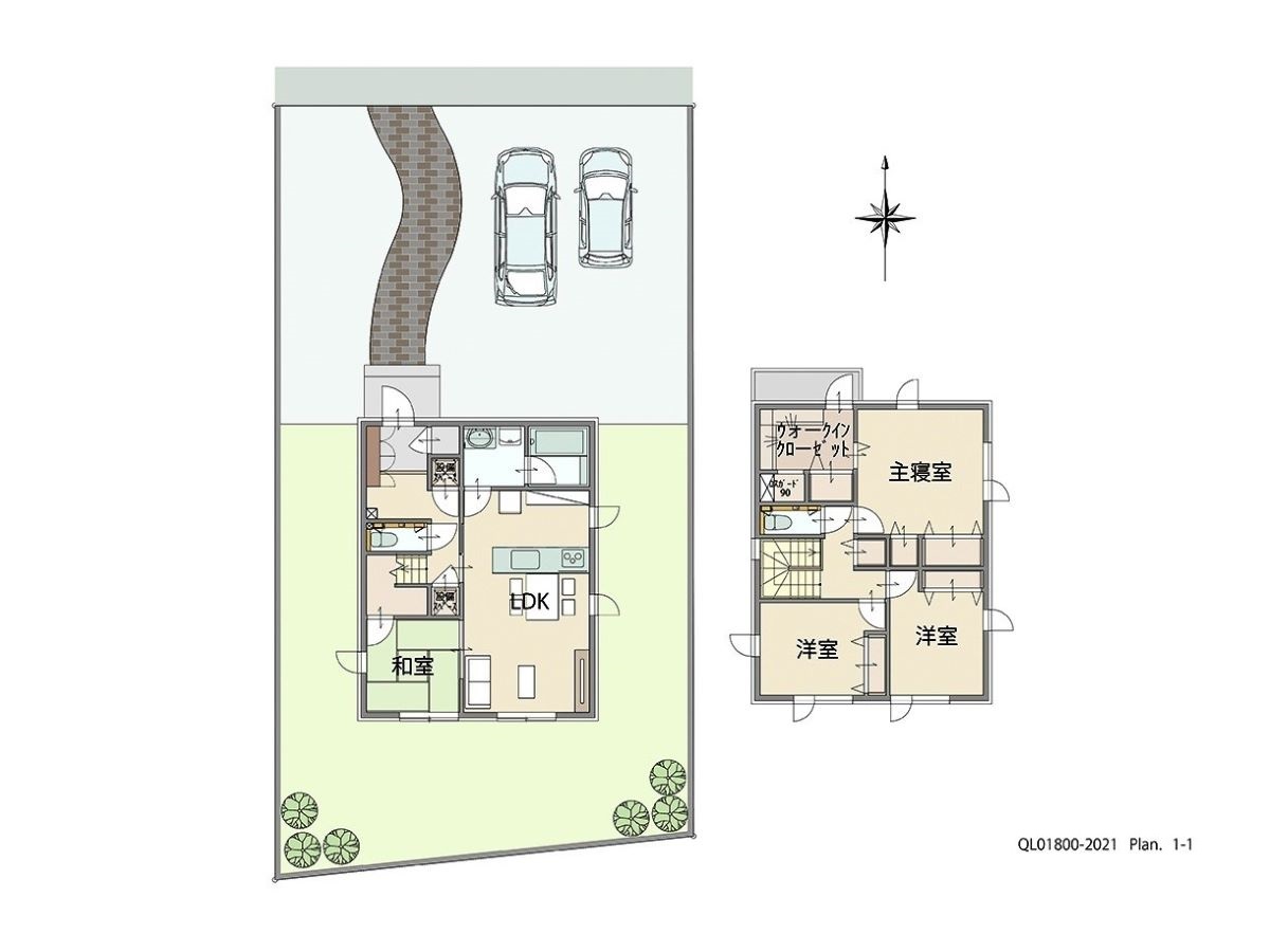 余市町まほろばの郷 土地 区画番号No.15-3 「いつでも家族を感じられるプラン」 <br>建物タイプ:ｉ－ｓｍｉｌｅⅡ(北海道仕様)/延床面積:105.82㎡(32坪) <br>建物本体価格(参考):2,333万円(税込み)<br>