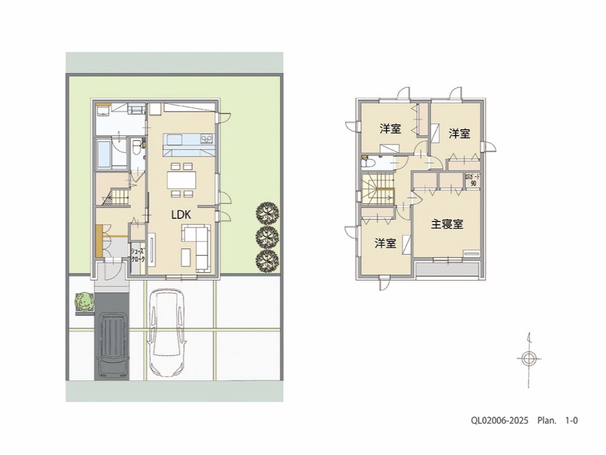 ニュータウン笑ノ口後 土地 区画番号No.40 「二階４部屋の４LDK」 <br>建物タイプ:HUGme fam W (寒冷地ﾓﾃﾞﾙ)/延床面積:112.54㎡(34.04坪) <br>建物本体価格(参考):2,203万円(税込み)<br>