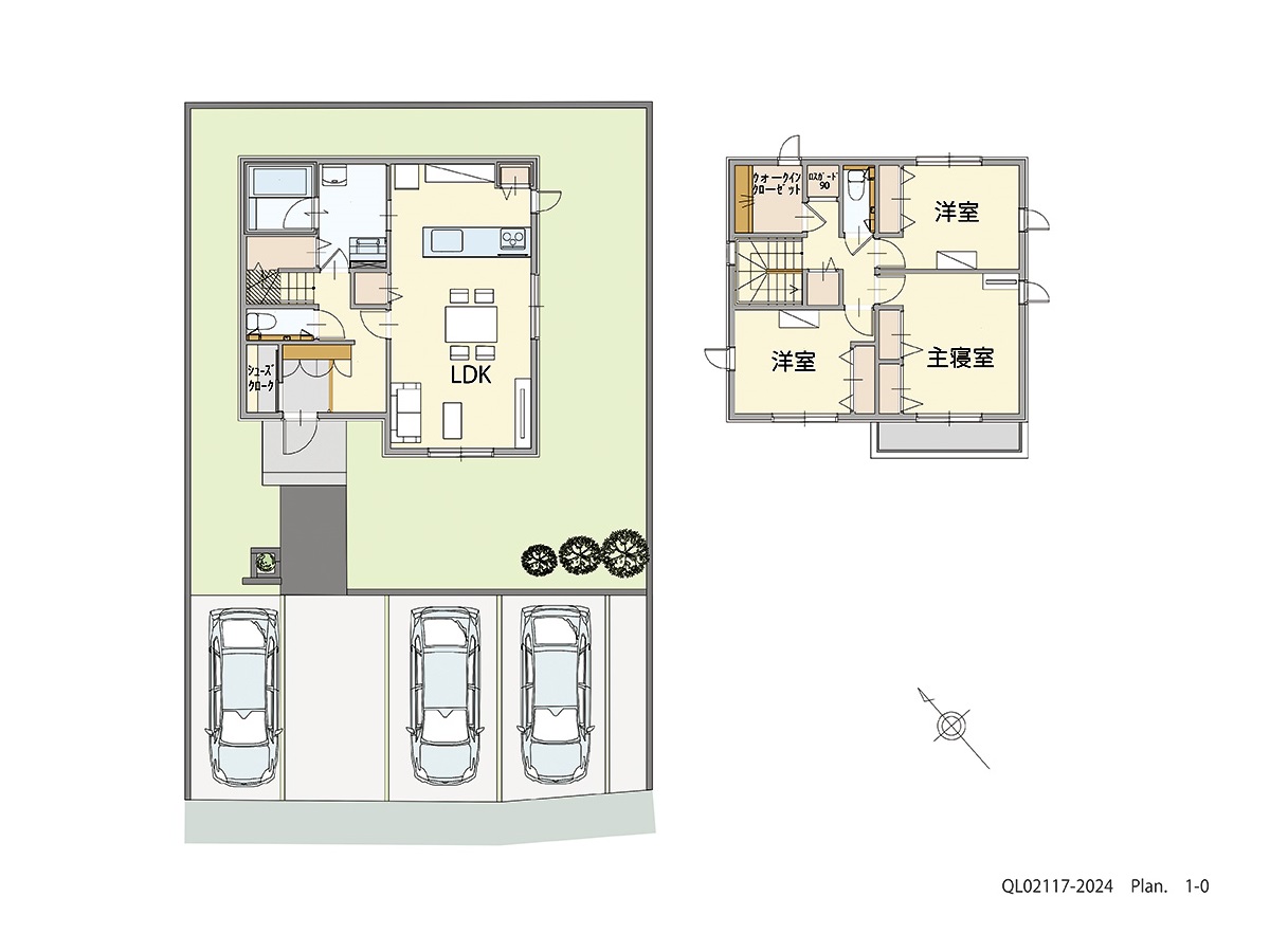 イイコトテラス小山市南半田 土地 区画番号No.2 「忙しいご夫婦にもおすすめプラン」 <br>建物タイプ:ｉ－ｓｍｉｌｅⅡ+/延床面積:97.5㎡(29.48坪) <br>建物本体価格(参考):2,112万円(税込み)<br>