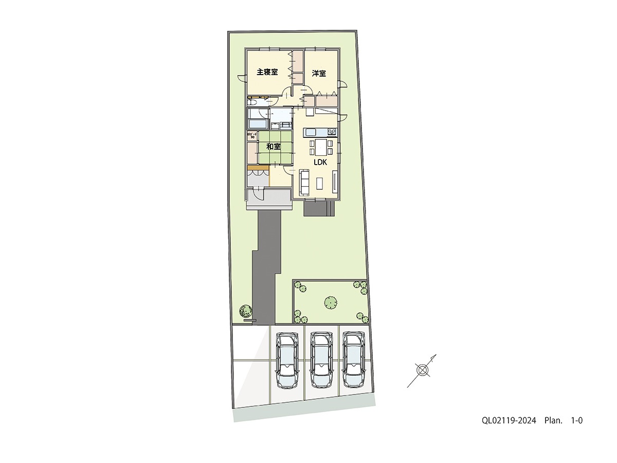 イイコトテラス小山市南半田 土地 区画番号No.4 「LDKに隣接した和室がポイントの家事動線スッキリプラン」 <br>建物タイプ:ｉ－ｓｍｉｌｅⅡ+/延床面積:83.78㎡(25.34坪) <br>建物本体価格(参考):2,050万円(税込み)<br>