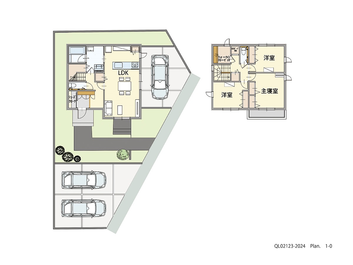 イイコトテラス小山市南半田 土地 区画番号No.8 「忙しいご夫婦にピッタリ！家事ラクプラン」 <br>建物タイプ:ｉ－ｓｍｉｌｅⅡ+/延床面積:97.5㎡(29.48坪) <br>建物本体価格(参考):2,112万円(税込み)<br>