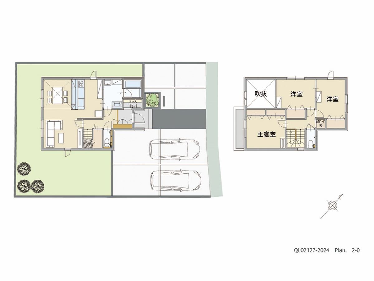 イイコトテラス小山市南半田 土地 区画番号No.12 「18帖LDKにダイニング吹き抜けも採用した広々空間プラン」 <br>建物タイプ:ｉ－ｓｍｉｌｅⅢ＋/延床面積:98.32㎡(29.73坪) <br>建物本体価格(参考):2,238万円(税込み)<br>