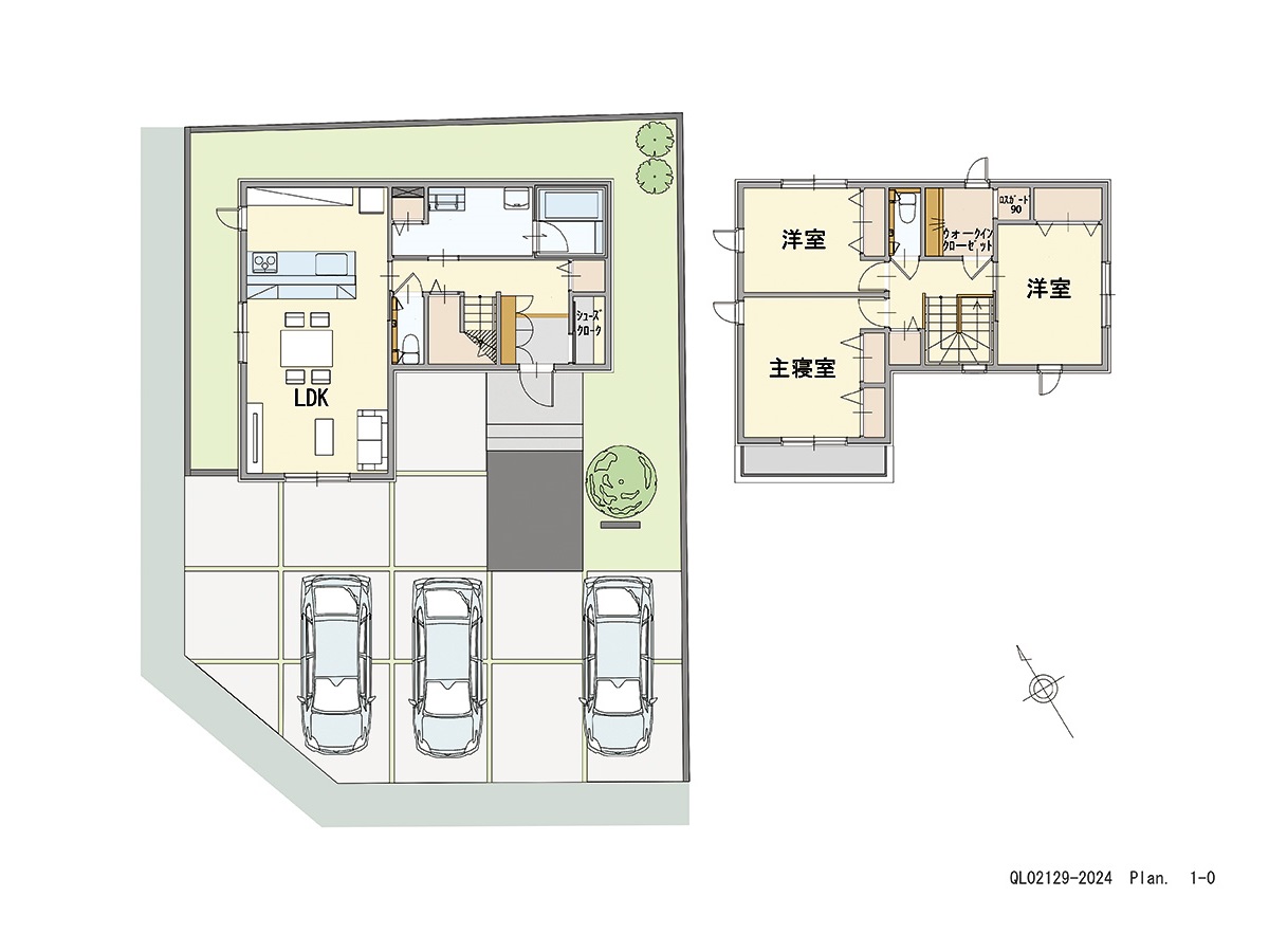 イイコトテラス小山市南半田 土地 区画番号No.14 「キッチンから家族の様子を見守れる家」 <br>建物タイプ:ｉ－ｓｍｉｌｅⅡ+/延床面積:101㎡(30.54坪) <br>建物本体価格(参考):2,176万円(税込み)<br>