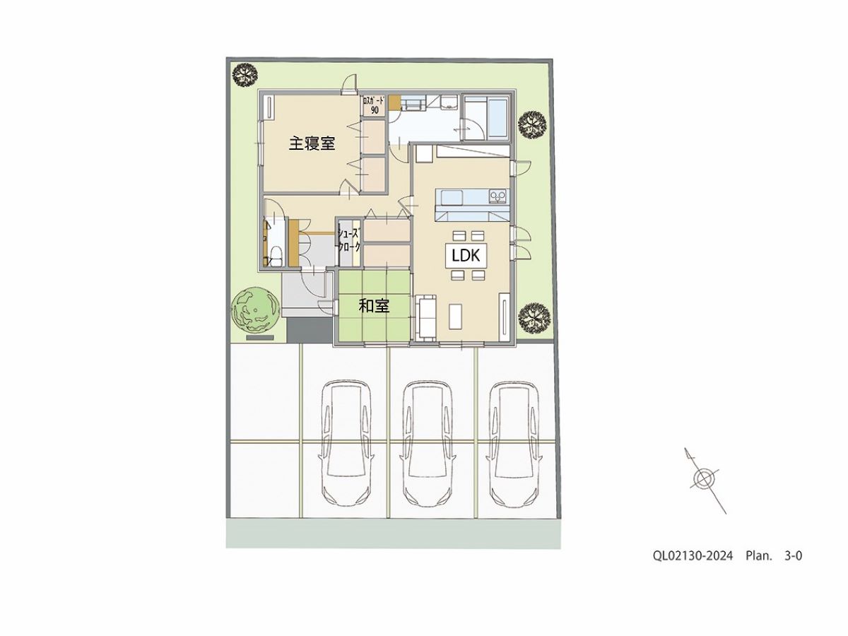 イイコトテラス小山市南半田 土地 区画番号No.15 「コンパクトでも収納充実！平屋ならではの満足プラン」 <br>建物タイプ:ｉ－ｓｍｉｌｅⅢ＋/延床面積:76.28㎡(23.07坪) <br>建物本体価格(参考):1,962万円(税込み)<br>