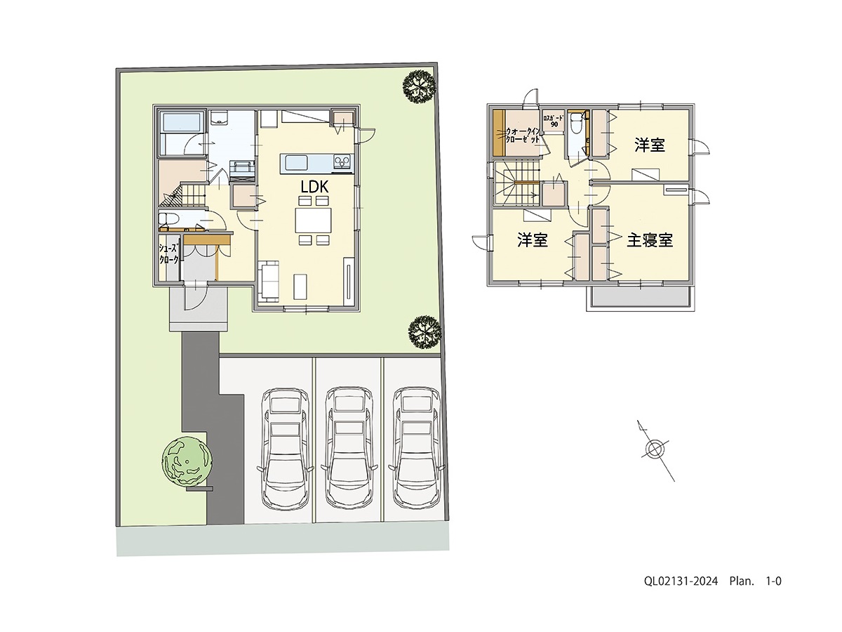 イイコトテラス小山市南半田 土地 区画番号No.16 「キッチンから家族の様子を見守れる家」 <br>建物タイプ:ｉ－ｓｍｉｌｅⅡ+/延床面積:97.5㎡(29.48坪) <br>建物本体価格(参考):2,112万円(税込み)<br>