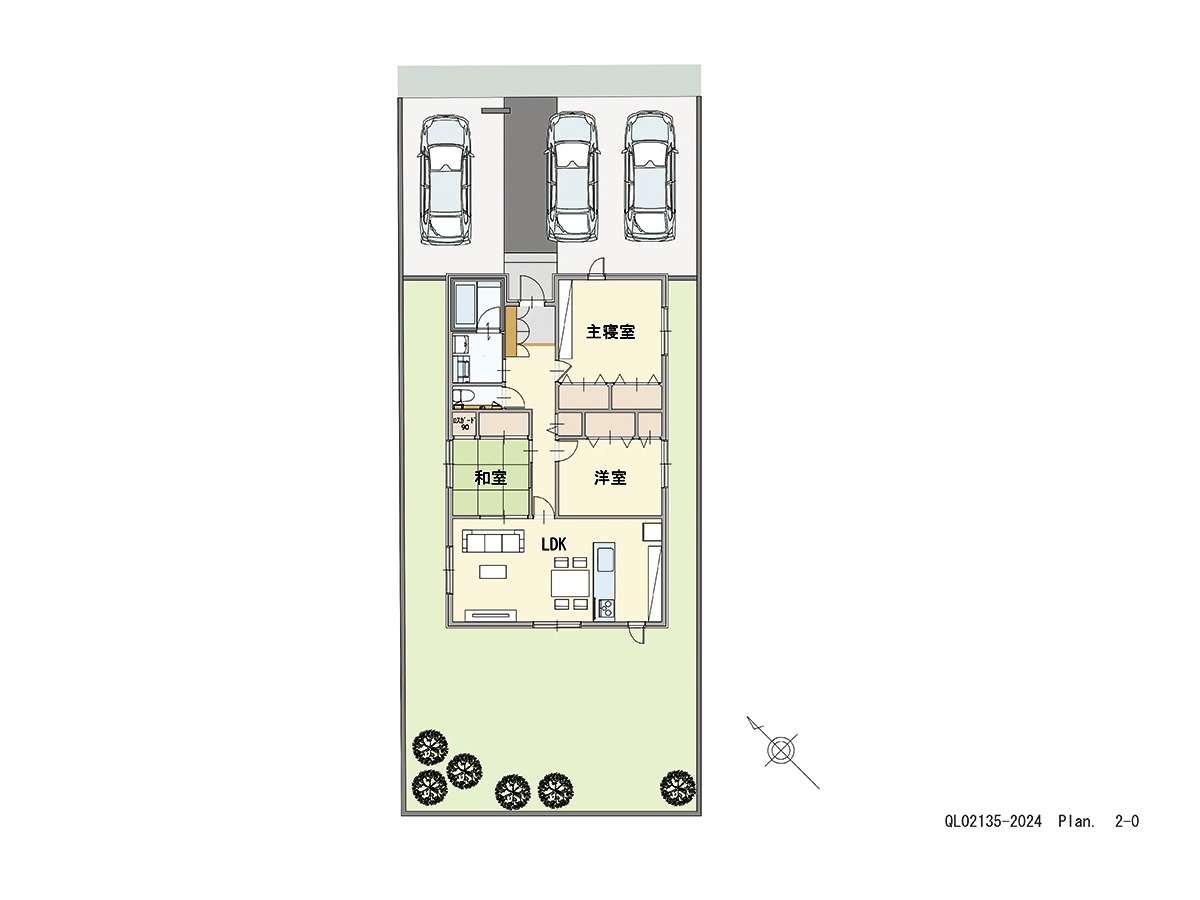 イイコトテラス小山市南半田 土地 区画番号No.20 「子育てにも嬉しいLDKと隣接した和室採用プラン」 <br>建物タイプ:ｉ－ｓｍｉｌｅⅡ+/延床面積:85.48㎡(25.85坪) <br>建物本体価格(参考):2,050万円(税込み)<br>