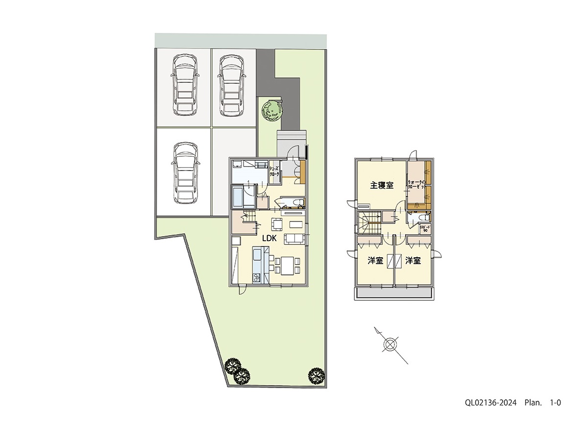 イイコトテラス小山市南半田 土地 区画番号No.21 「LDKを中心に家族が集まる家」 <br>建物タイプ:ｉ－ｓｍｉｌｅⅡ+/延床面積:100.86㎡(30.5坪) <br>建物本体価格(参考):2,176万円(税込み)<br>