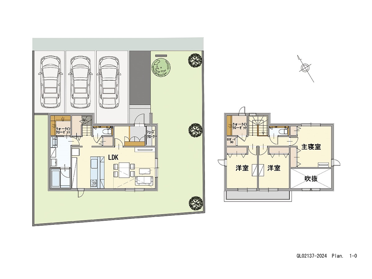 イイコトテラス小山市南半田 土地 区画番号No.22 「充実の収納！片付け好きになれるプラン」 <br>建物タイプ:ｉ－ｓｍｉｌｅⅡ+/延床面積:100.8㎡(30.48坪) <br>建物本体価格(参考):2,241万円(税込み)<br>
