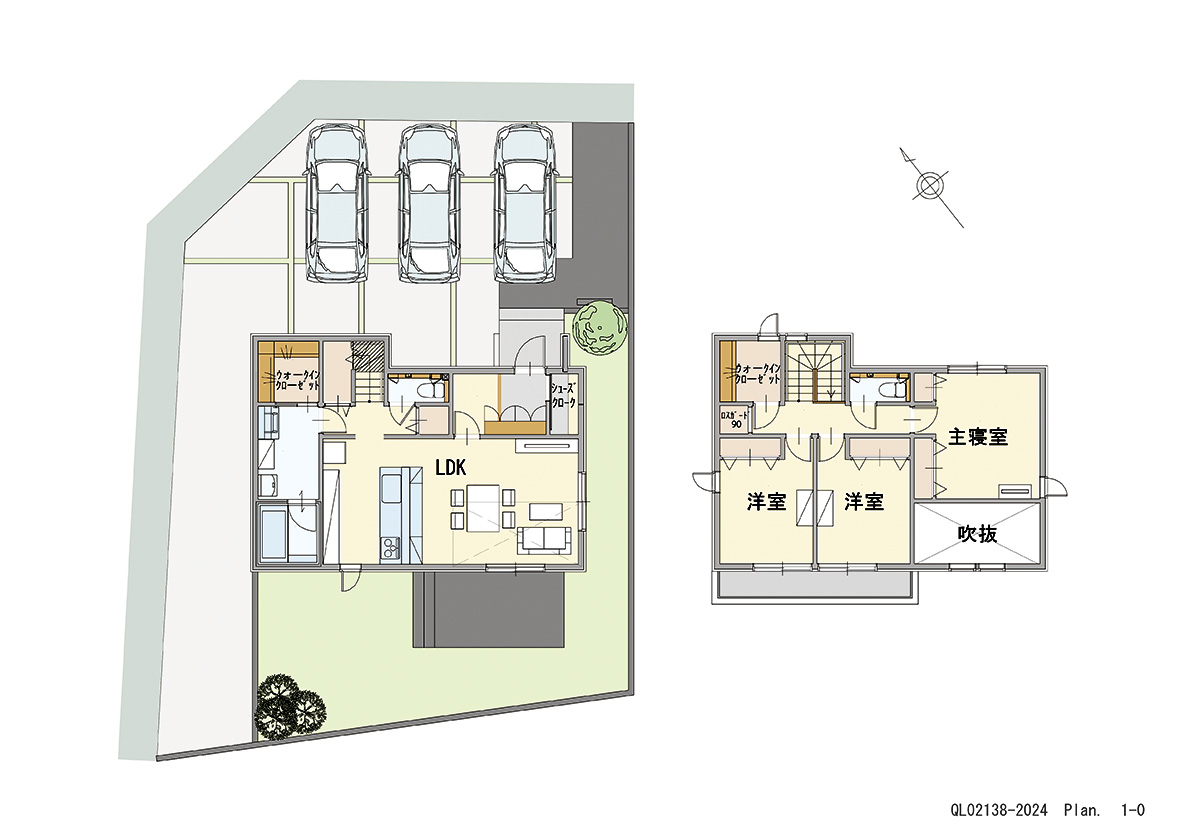 イイコトテラス小山市南半田 土地 区画番号No.23 「充実の収納！片付け好きになれるプラン」 <br>建物タイプ:ｉ－ｓｍｉｌｅⅡ+/延床面積:100.8㎡(30.48坪) <br>建物本体価格(参考):2,241万円(税込み)<br>