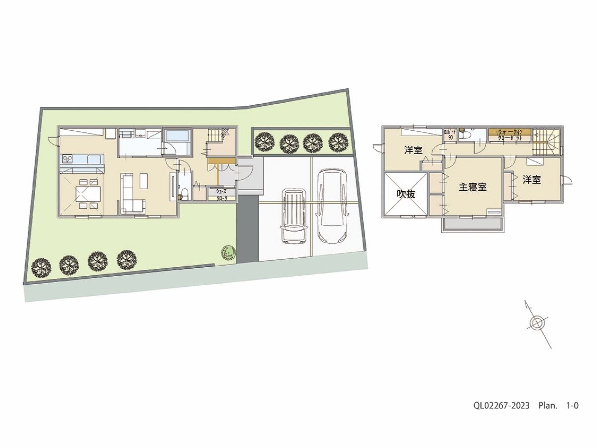 イイコトテラス小山市中久喜２期 土地 区画番号No.4 「子育て＆家事の「シンプル・効率化」重視プラン」 <br>建物タイプ:HUGme/延床面積:105.16㎡(31.8坪) <br>建物本体価格(参考):1,942万円(税込み)<br>