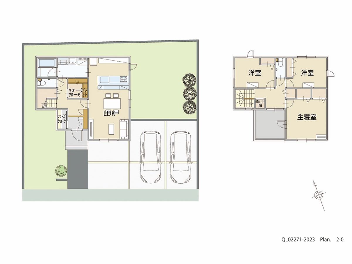 イイコトテラス小山市中久喜２期 土地 区画番号No.8 「あって良かった！が詰まった充実プラン」 <br>建物タイプ:HUGme/延床面積:99.37㎡(30.05坪) <br>建物本体価格(参考):1,800万円(税込み)<br>
