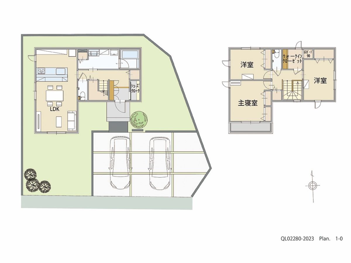 イイコトテラス小山市中久喜２期 土地 区画番号No.17 「スマートに整う「スッキリ動線」重視プラン」 <br>建物タイプ:HUGme/延床面積:99.36㎡(30.05坪) <br>建物本体価格(参考):1,781万円(税込み)<br>