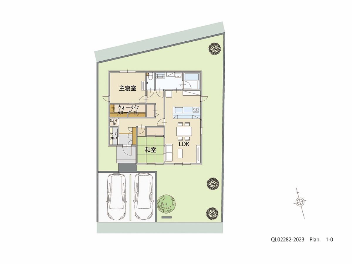 イイコトテラス小山市中久喜２期 土地 区画番号No.19 「物が多くても安心！大満足の収納プラン」 <br>建物タイプ:HUGme/延床面積:77.84㎡(23.54坪) <br>建物本体価格(参考):1,661万円(税込み)<br>