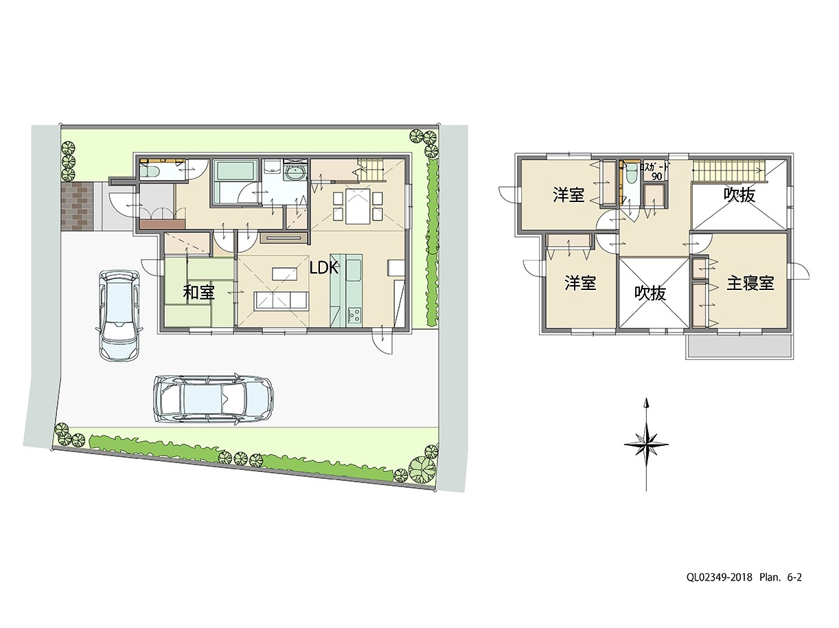 アイタウン西脇市和田町 土地 区画番号No.６ 「陽射しが降り注ぐ明るいLDKプラン」 <br>建物タイプ:ｉ－ｓｍｉｌｅⅡ/延床面積:107.53㎡(32.52坪) <br>建物本体価格(参考):2,282万円(税込み)<br>