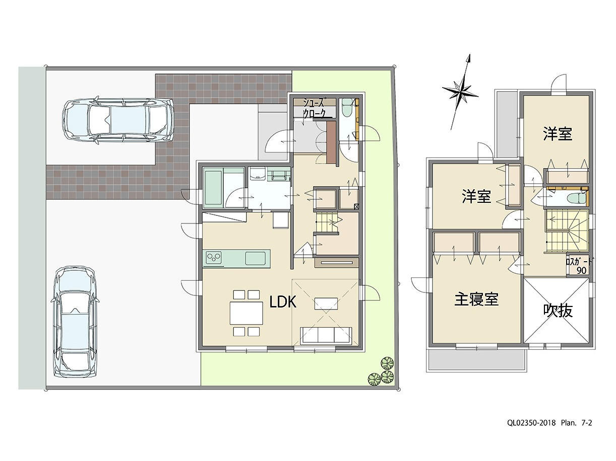 アイタウン西脇市和田町 土地 区画番号No.７ 「こだわりの詰まった大満足プラン」 <br>建物タイプ:ｉ－ｓｍｉｌｅⅡ/延床面積:101.73㎡(30.76坪) <br>建物本体価格(参考):2,129万円(税込み)<br>