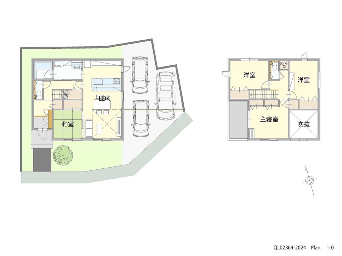 イイコトテラス岩出市波分 土地 区画番号No.1 「使い方いろいろ！LDK横に和室のあるプラン」 <br>建物タイプ:ｉ－ｓｍｉｌｅⅡ+/延床面積:104.94㎡(31.74坪) <br>建物本体価格(参考):2,360万円(税込み)<br>