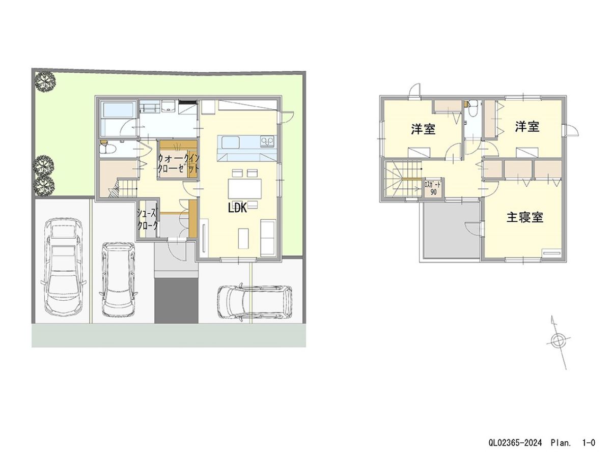 イイコトテラス岩出市波分 土地 区画番号No.2 「家事動線スッキリ！収納も充実したプラン」 <br>建物タイプ:ｉ－ｓｍｉｌｅⅡ+/延床面積:100.95㎡(30.53坪) <br>建物本体価格(参考):2,210万円(税込み)<br>