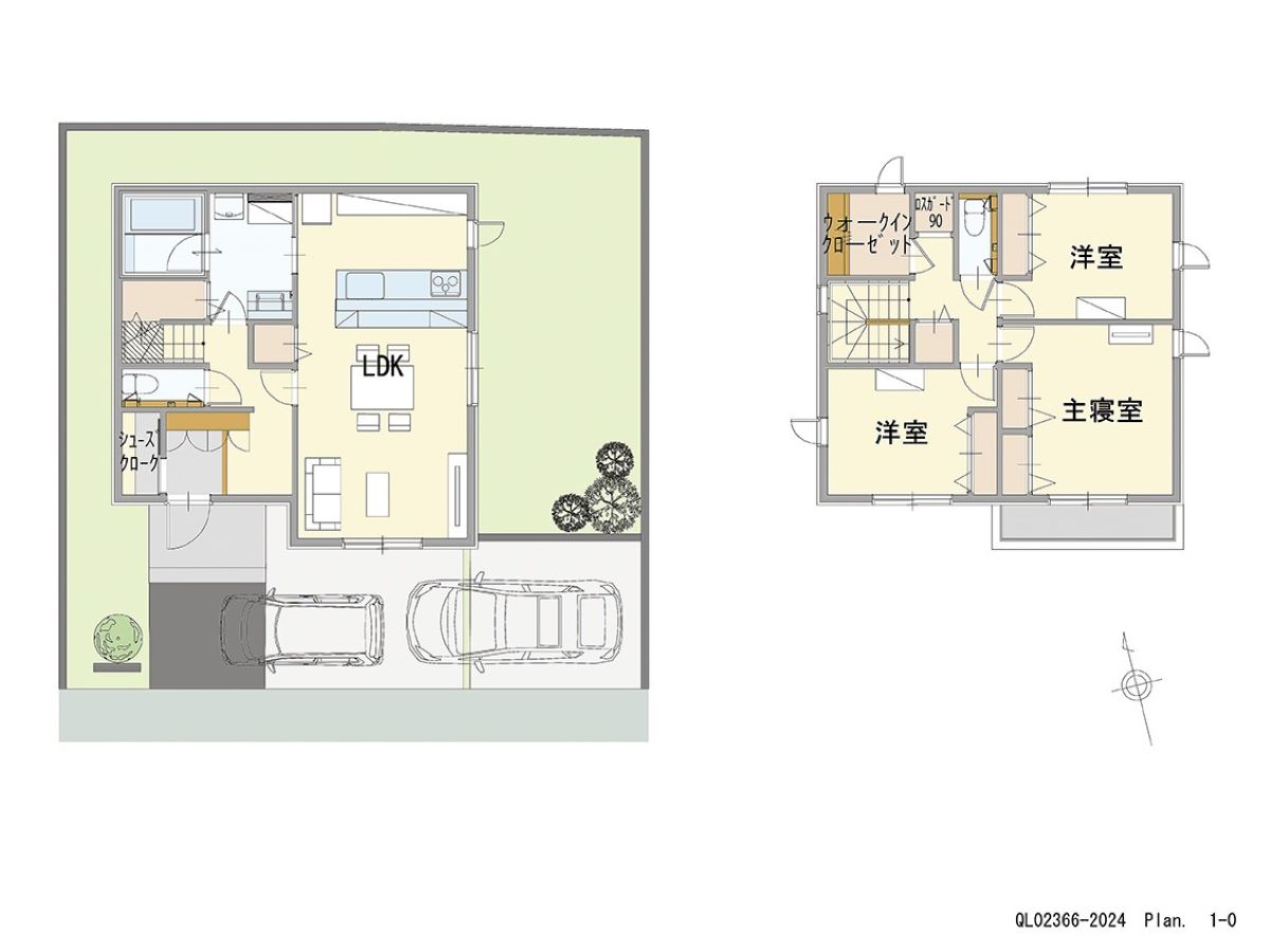 イイコトテラス岩出市波分 土地 区画番号No.3 「忙しいご夫婦にもおすすめプラン」 <br>建物タイプ:ｉ－ｓｍｉｌｅⅡ+/延床面積:97.5㎡(29.48坪) <br>建物本体価格(参考):2,122万円(税込み)<br>